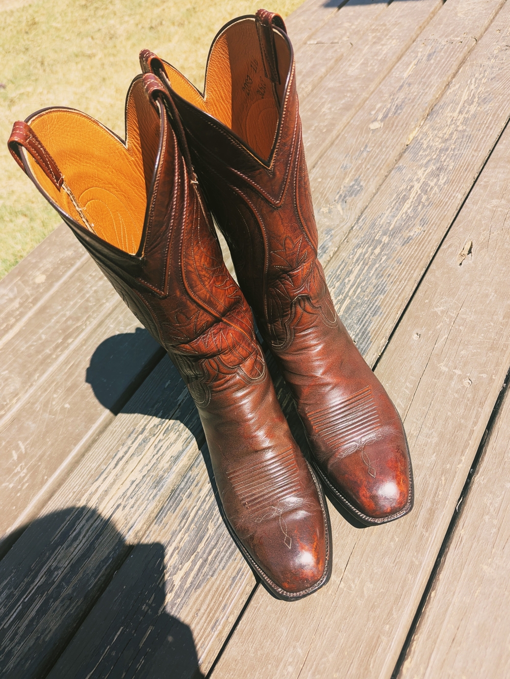 Vintage San Antonio Lucchese 2083 French toe Seville Goatskin Boots | Men's 11B
